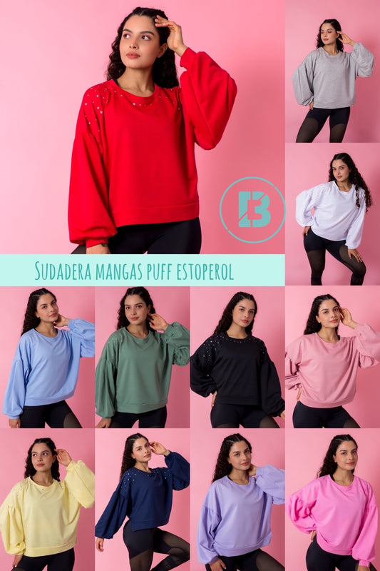 Sudadera Mangas Puff Estoperol