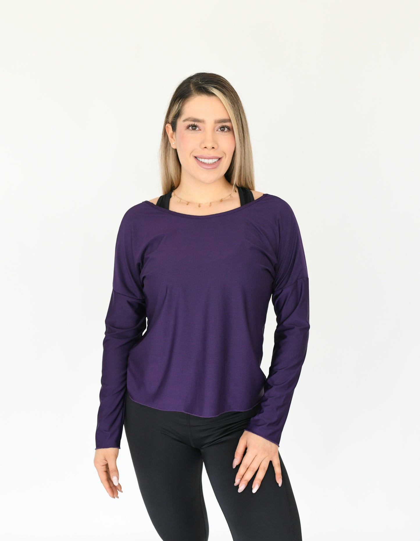 BLUSA MANGA LARGA TWIST MICROPERFORADA